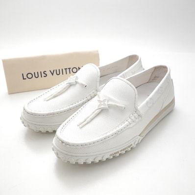 2025年製■LOUIS VUITTON ルイ・ヴィトン LVレーサー ライン ローファー サイズ8 スリッポン ドライビングシューズ イタリア製 ブランド古着【中古】20260707/RA9934