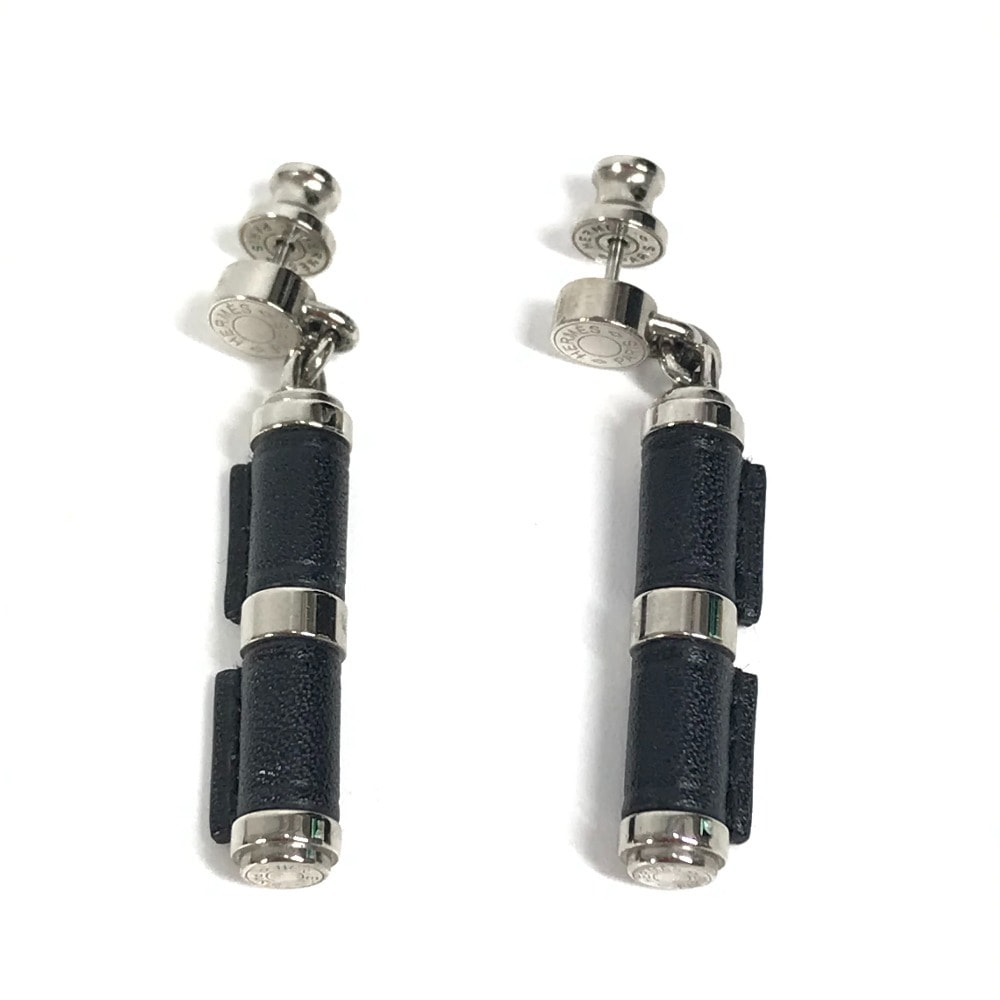 エルメス HERMES シャルニエール PM シャルニエールPM  アクセサリー ピアス スイフト ブラック 美品