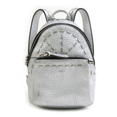 フェンディ FENDI チャーム ポーチ レザー/メタル シルバー ユニセックス 7AR471.76A【中古】 e61038a