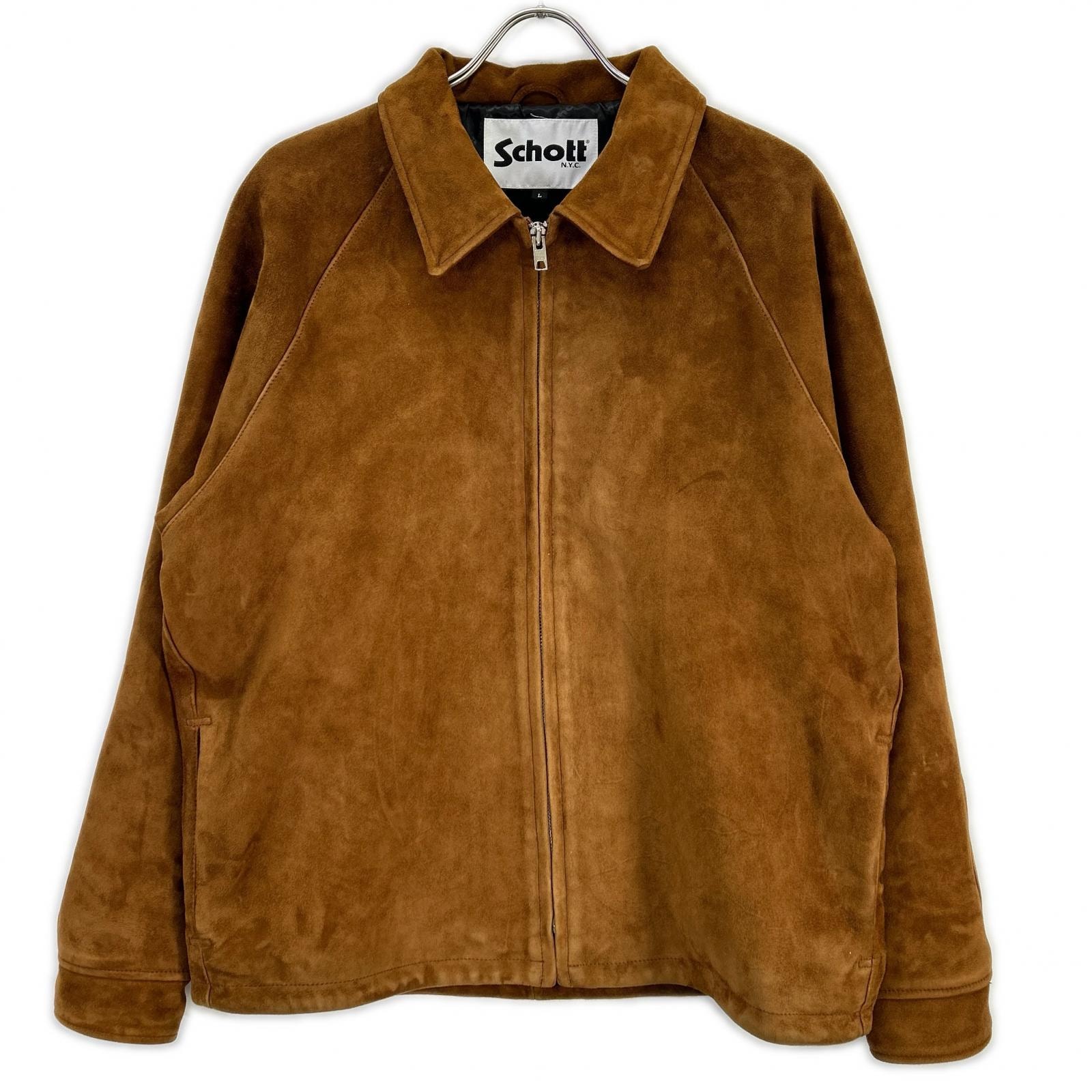 ショット 【別注】782-6150008 ブラウン ゴートスキン ブルゾン ジャケット L