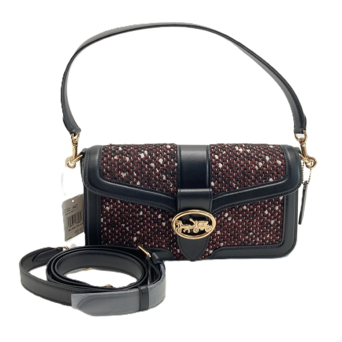 COACH コーチ ジョージ ツイード ショルダーバッグ C1525 ブラックマルチ 2WAY