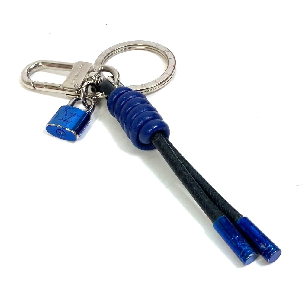 ルイヴィトン LOUIS VUITTON ポルトクレ ノット ロック M61713 カバン バッグチャーム キーホルダー レザー ブルー