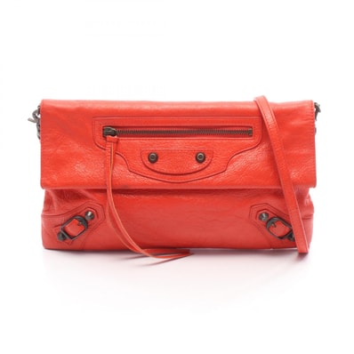 バレンシアガ BALENCIAGA クラシック エンベロープ ショルダーバッグ バッグ レザー レディース レッド系 319376 【中古】