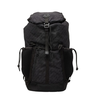 モンクレール TECH BACKPACK リュック バックパック ブラック ナイロン レザー キャンバス レディース MONCLER 【中古】
