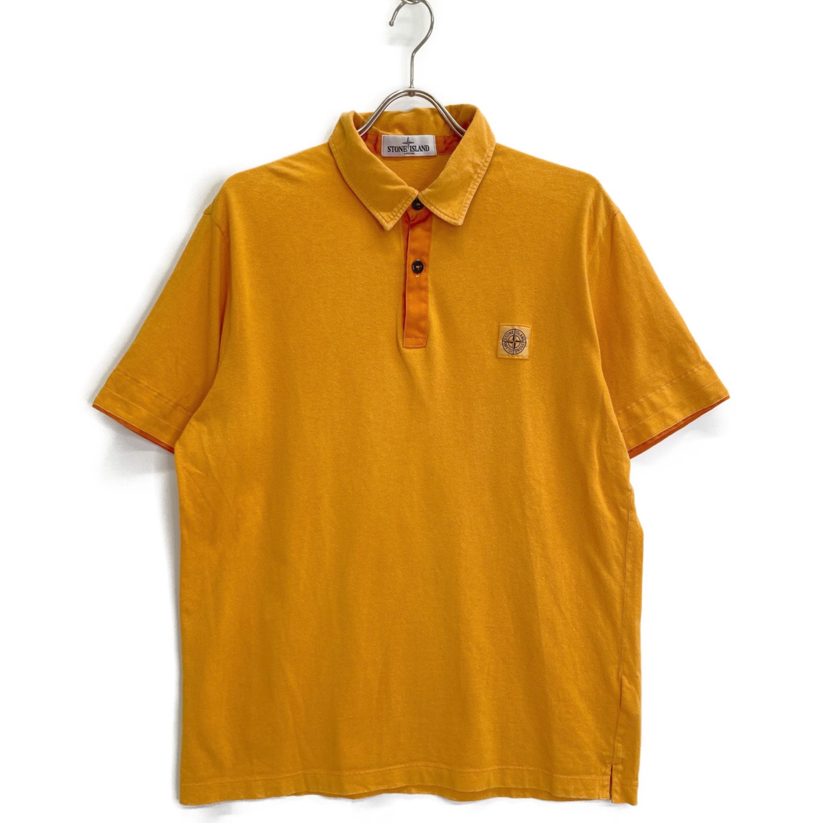 ストーンアイランド 561520962 オレンジ ロゴ ポロシャツ XL