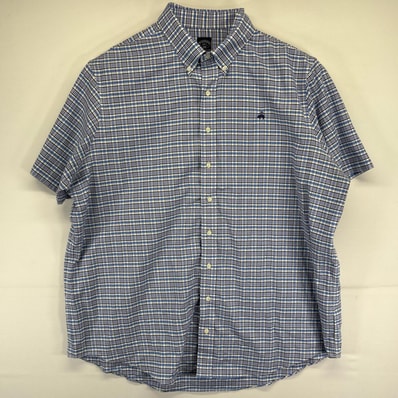 古着 ブルックスブラザーズ Brooks Brothers 半袖シャツ 大きいサイズ チェック柄 1818 ワンポイントロゴ 2XLT マルチカラー メンズ