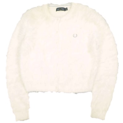FRED PERRY x Ray BEAMS フレッドペリー レイビームス 別注 シャギーカーディガン FZ7231 ONE SIZE ECRU ニット トップス g25400
