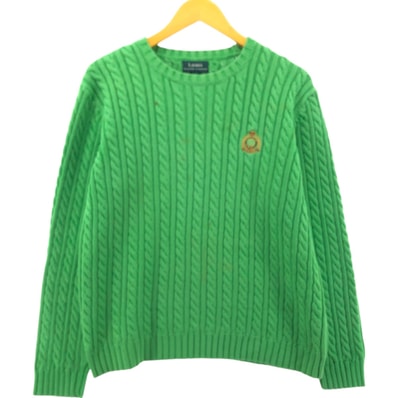 古着 ラルフローレン Ralph Lauren LAUREN ローレン ケーブル編み コットンニットセーター レディースM相当/eaa502029