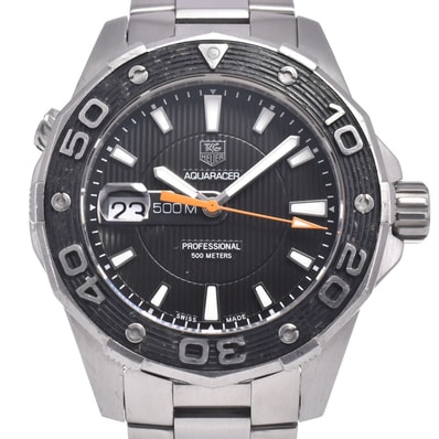 タグホイヤー TAG HEUER WAJ1110.BA0870 アクアレーサー デイト ブラック クォーツ メンズ 良品 腕時計 N#148773