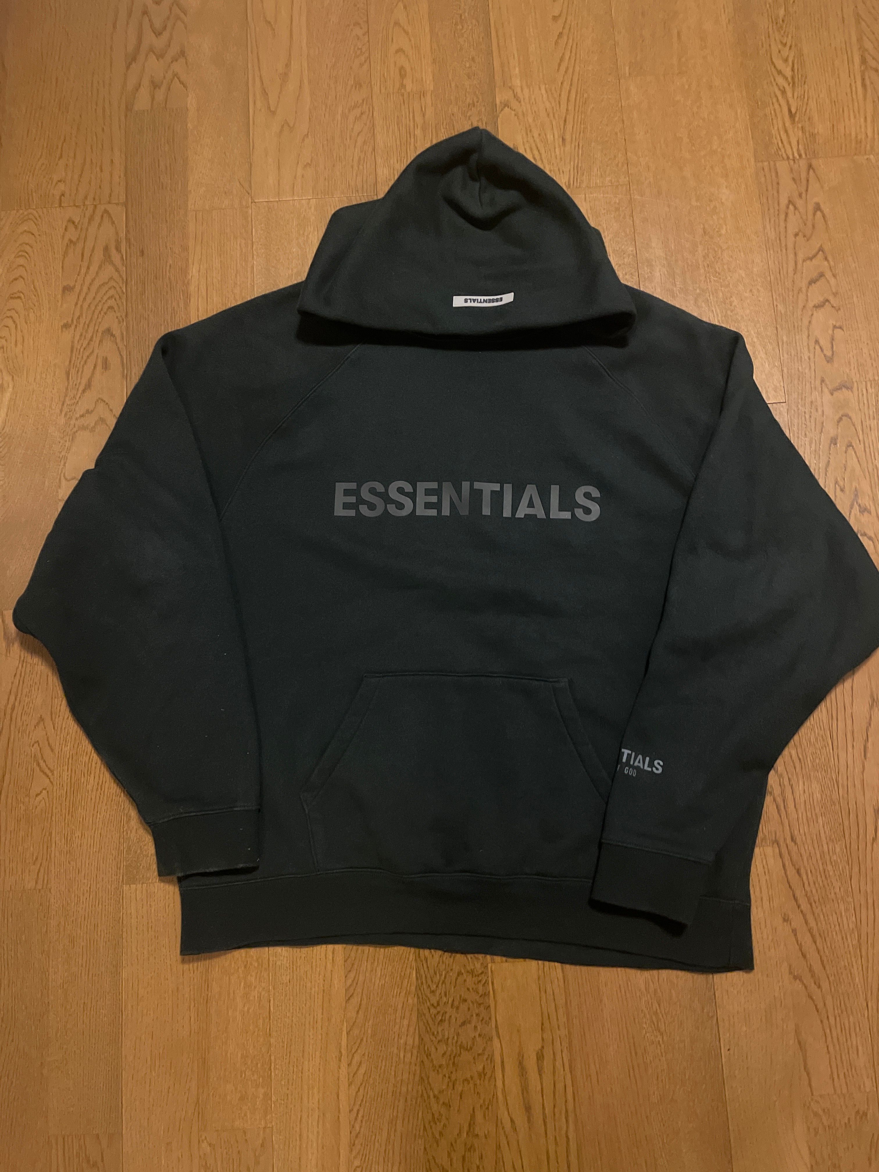 FEAR OF GOD ESSENTIALS 3D Silicon Applique Pullover Hoodie "Black"