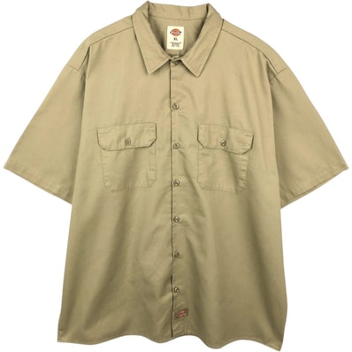 古着 ディッキーズ Dickies 半袖 ワークシャツ ボックスシャツ メンズXL相当/eaa668054
