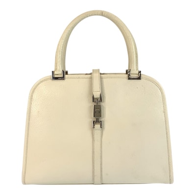 GUCCI グッチ ジャッキー ホワイト シルバー金具 レザー ハンドバッグ 503661 【中古】