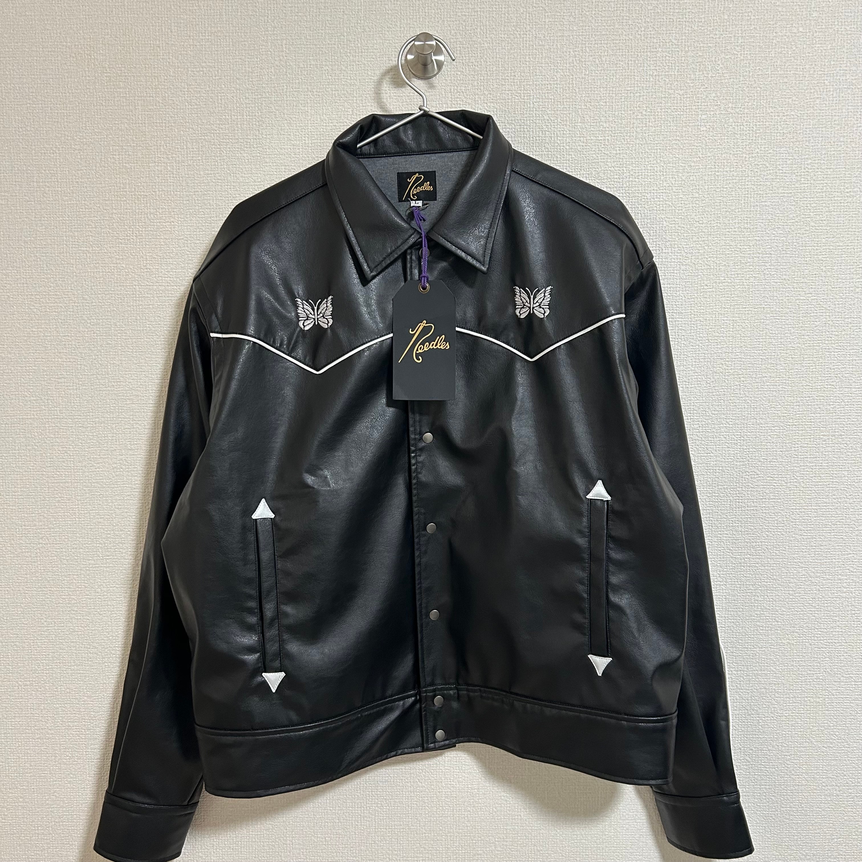NEEDLES x NUBIAN Piping Cowboy Jacket - Synthetic Leather (Exclusive) "Black"