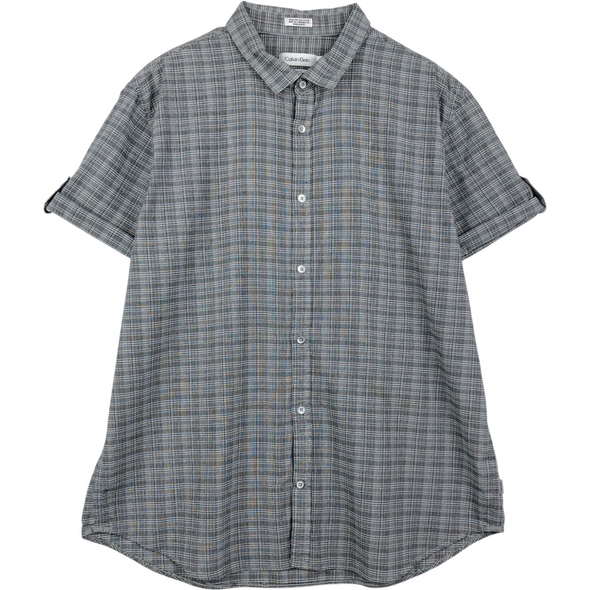 古着 00年代~ カルバンクライン Calvin klein classic fit 半袖 コットン チェックシャツ メンズXL相当/eaa655388