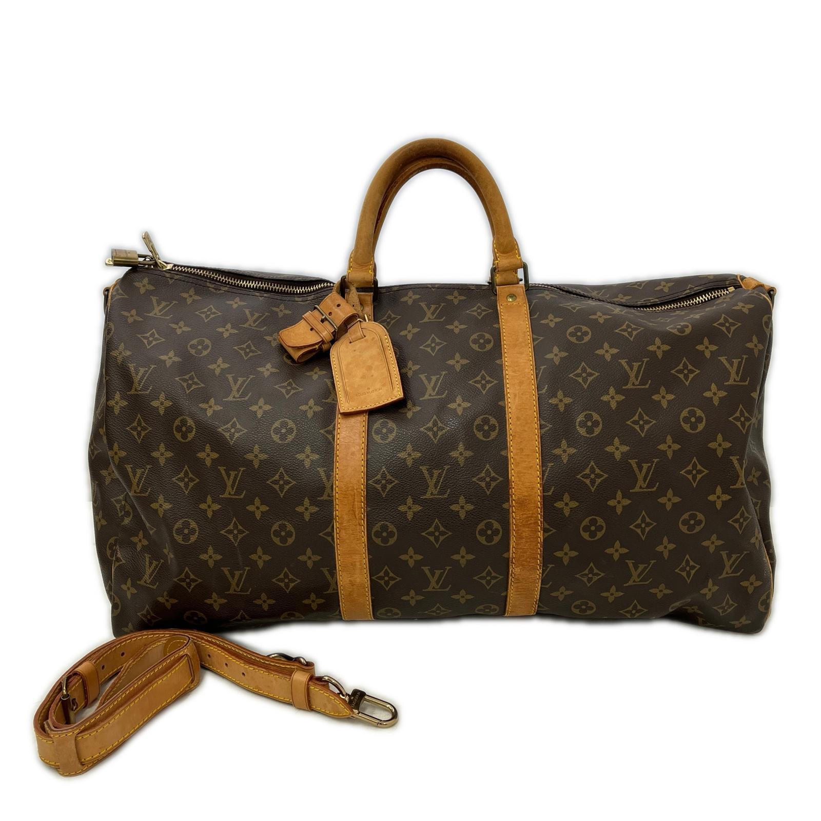 LOUIS VUITTON ルイヴィトン モノグラム キーポル55 ボストンバッグ ビス1か所取れ M41424 ブラウン
