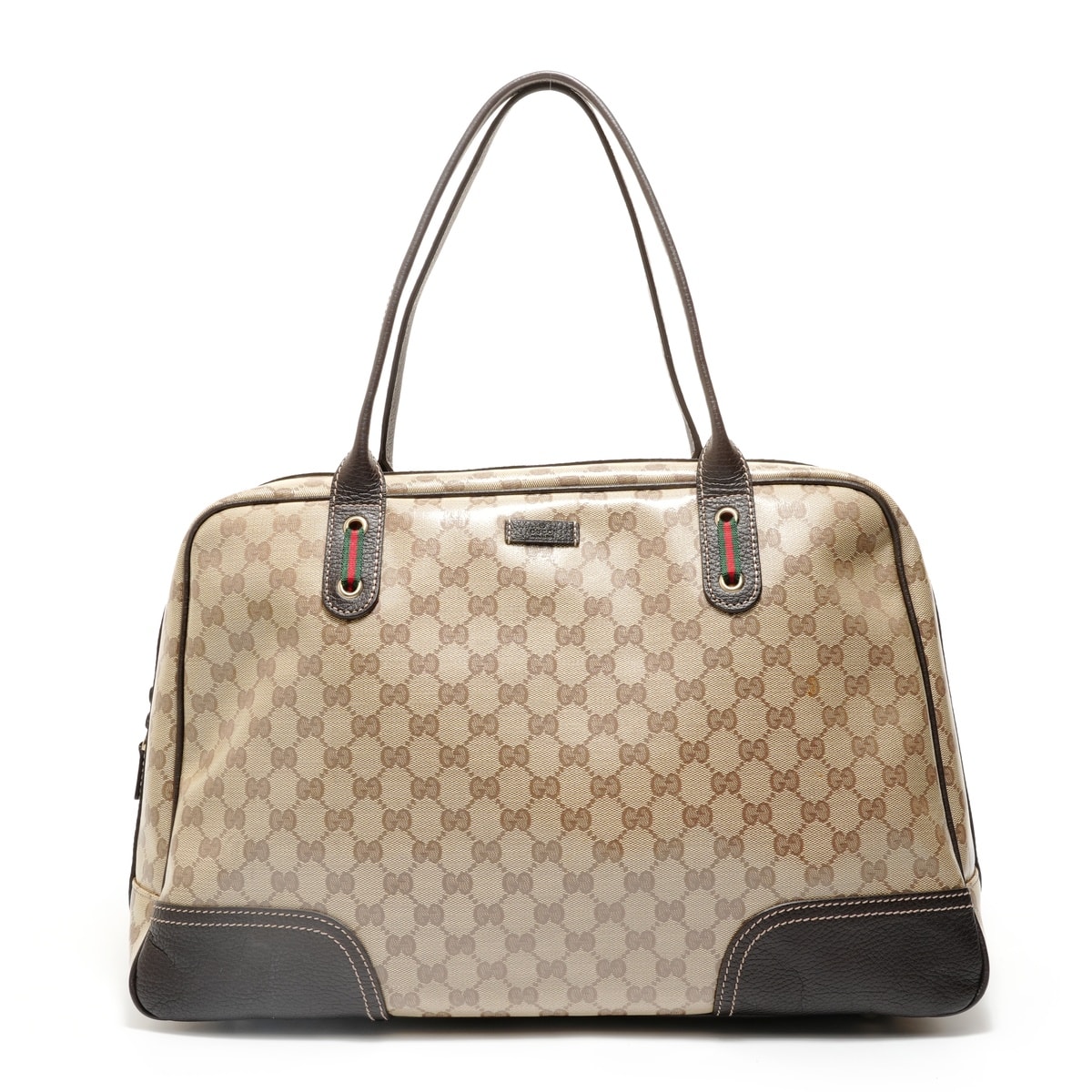 グッチ GUCCI シェリーライン GGクリスタル ゴールド金具 GGキャンバス ボストンバッグ【中古】
