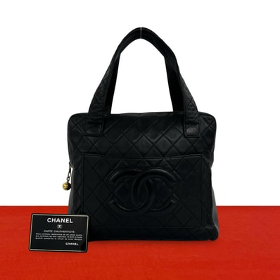 CHANEL シャネル マトラッセ ココマーク ラムスキン ハンドバッグ ブラック
30726
