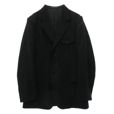 Yohji Yamamoto POUR HOMME ヨウジヤマモトプールオム ジャケット 23AW HJ-J27-100 100番ウールギャバジン 左二重ラペル 3ボタン テーラード ジャケット ブラック系 2【中古】
