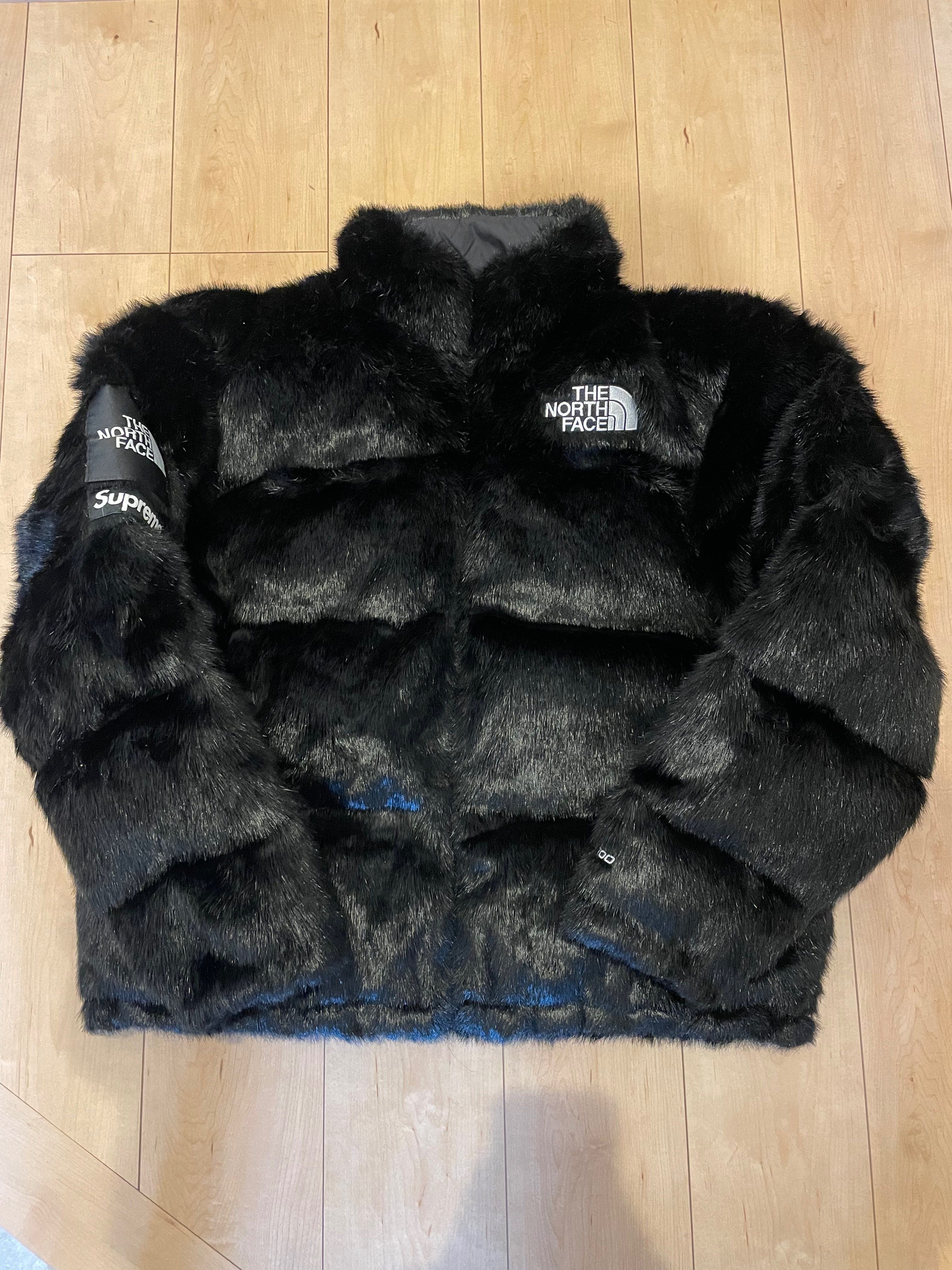 Supreme x The North Face Faux Fur Nuptse Jacket "Black"