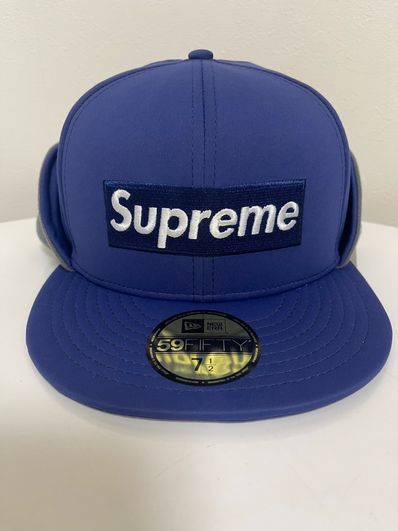 Supreme WINDSTOPPER Earflap Box Logo New Era "Washed Navy"