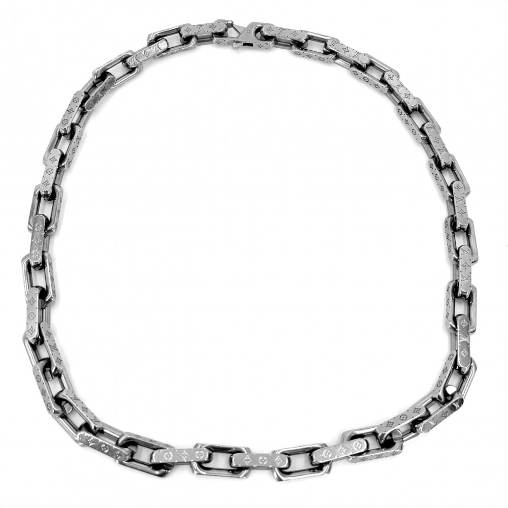 LOUIS VUITTON ルイヴィトン ネックレス チェーンモノグラム アクセサリー    M00307 シルバー メンズ 約125.6g【中古品】