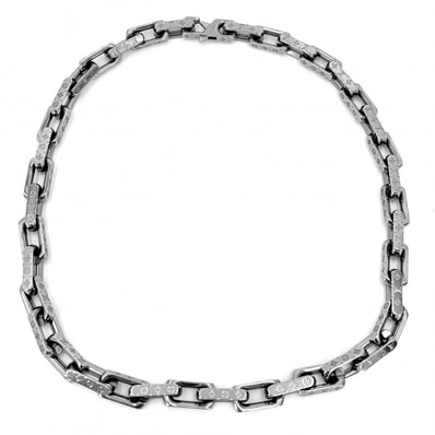 LOUIS VUITTON ルイヴィトン ネックレス チェーンモノグラム アクセサリー M00307 シルバー メンズ 約125.6g【中古品】