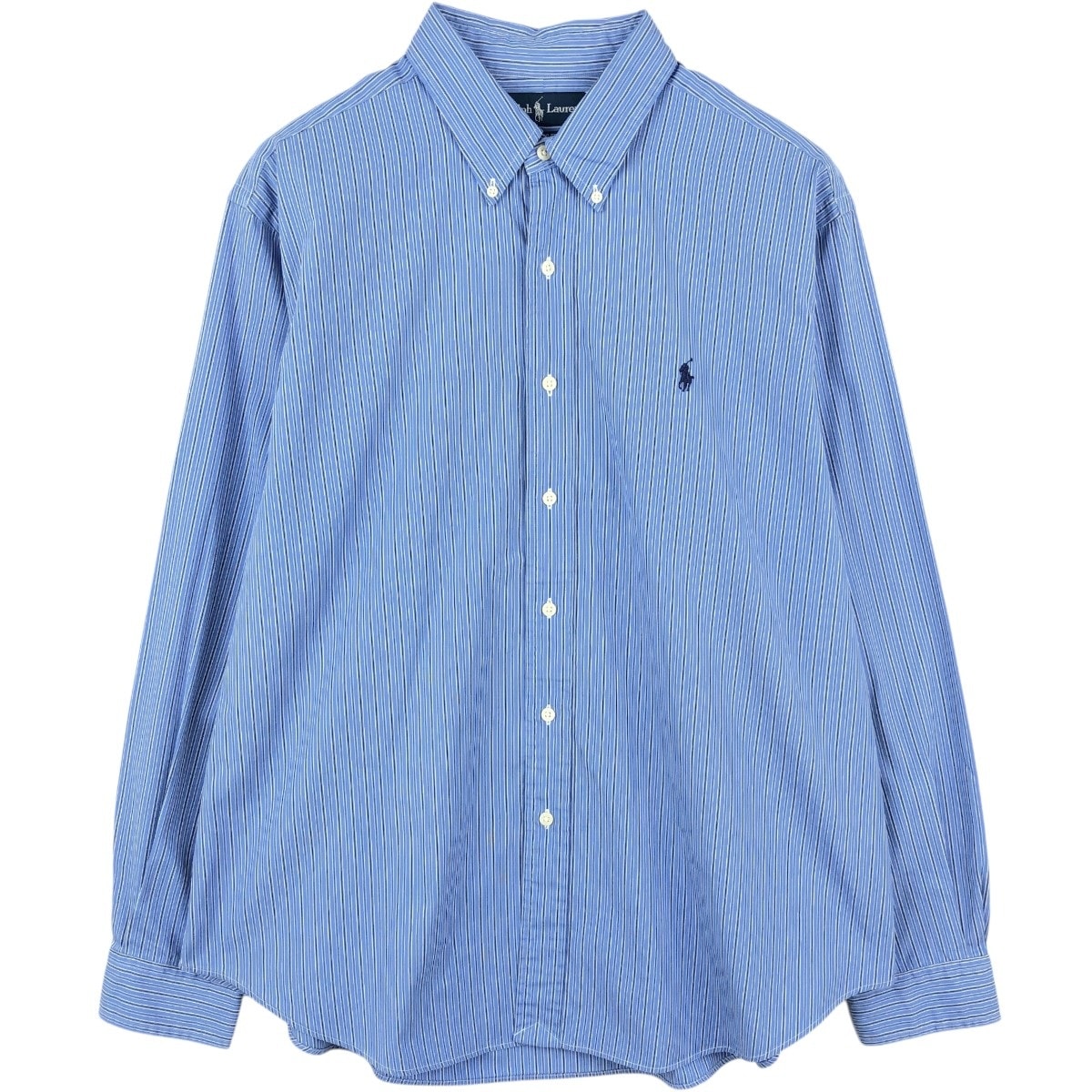 古着 ラルフローレン Ralph Lauren CLASSIC FIT クラシックフィット マルチストライプ 長袖 ボタンダウンストライプシャツ メンズXL相当/eaa661353