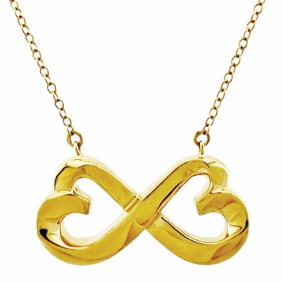 ティファニー ダブルラビングハート ネックレス 18金 K18イエローゴールド レディース TIFFANY&Co. 中古