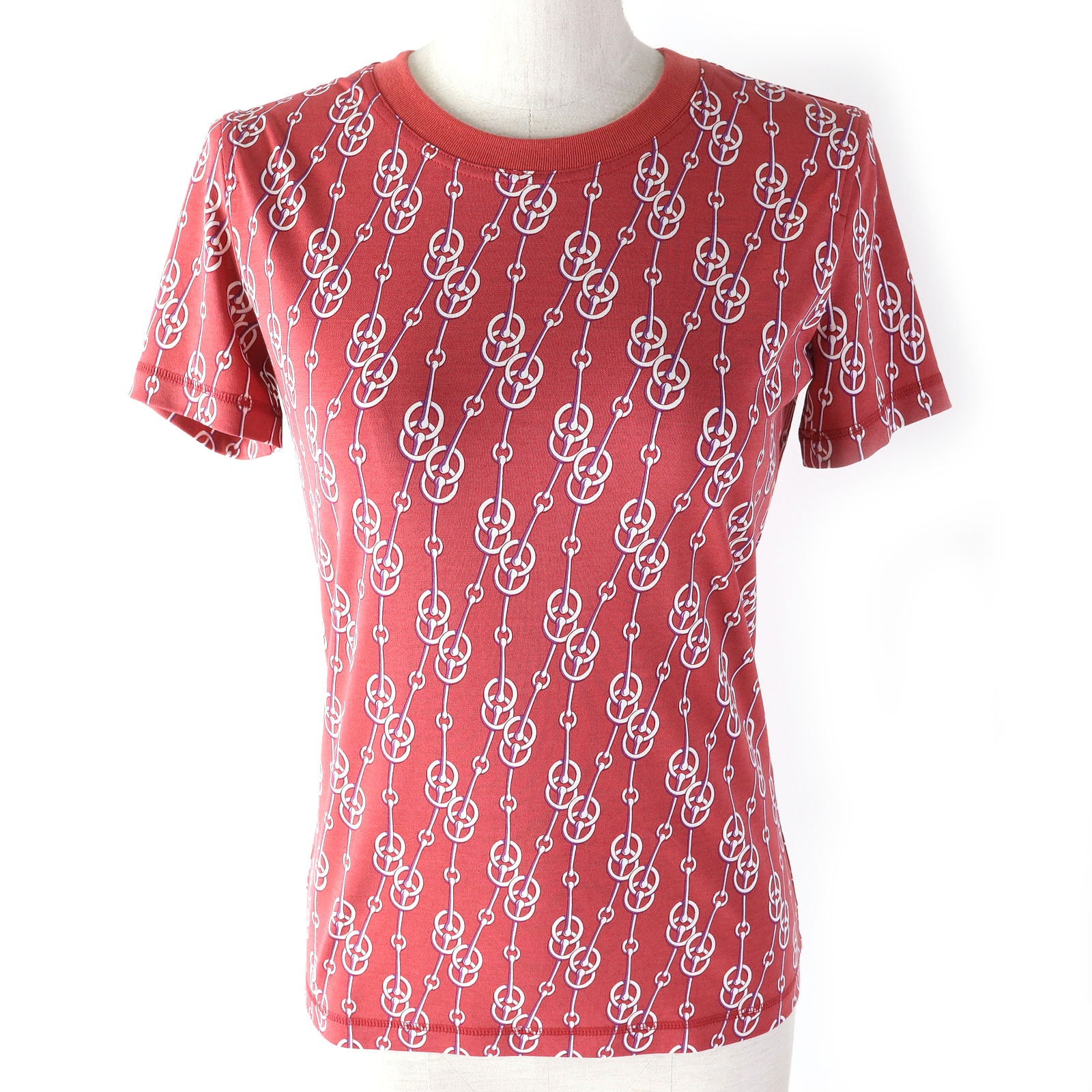 極美品 エルメス 半袖Tシャツ レッド系 レディース 34