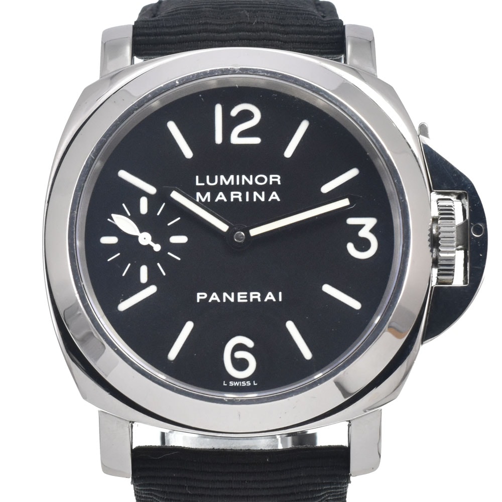 パネライ PANERAI PAM00111 ルミノール マリーナ スモールセコンド ブラック 手巻き メンズ 良品 腕時計 E#146811