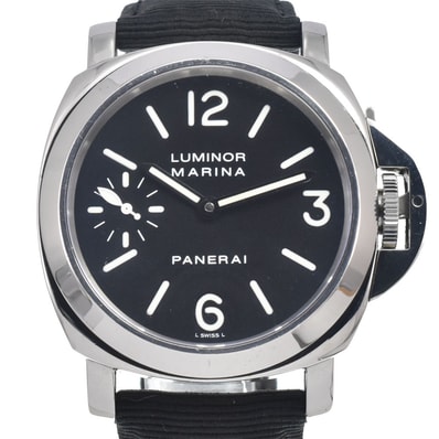 パネライ PANERAI PAM00111 ルミノール マリーナ スモールセコンド ブラック 手巻き メンズ 良品 腕時計 E#146811