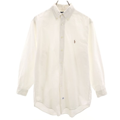 RALPH LAUREN ラルフローレン 長袖 オックスフォード ボタンダウンシャツ 15 1/2-32 ホワイト