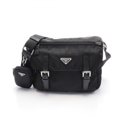 プラダ PRADA VELA ショルダーバッグ バッグ ナイロン レザー レディース ブラック系 1BD953RV44F0002 【新品】