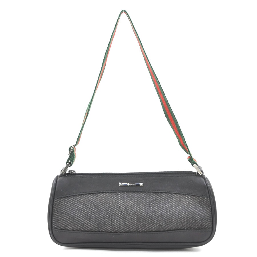 グッチ GUCCI ハンドバッグ シェリーライン レザー/キャンバス ブラック レディース 92820【中古】 r10510n