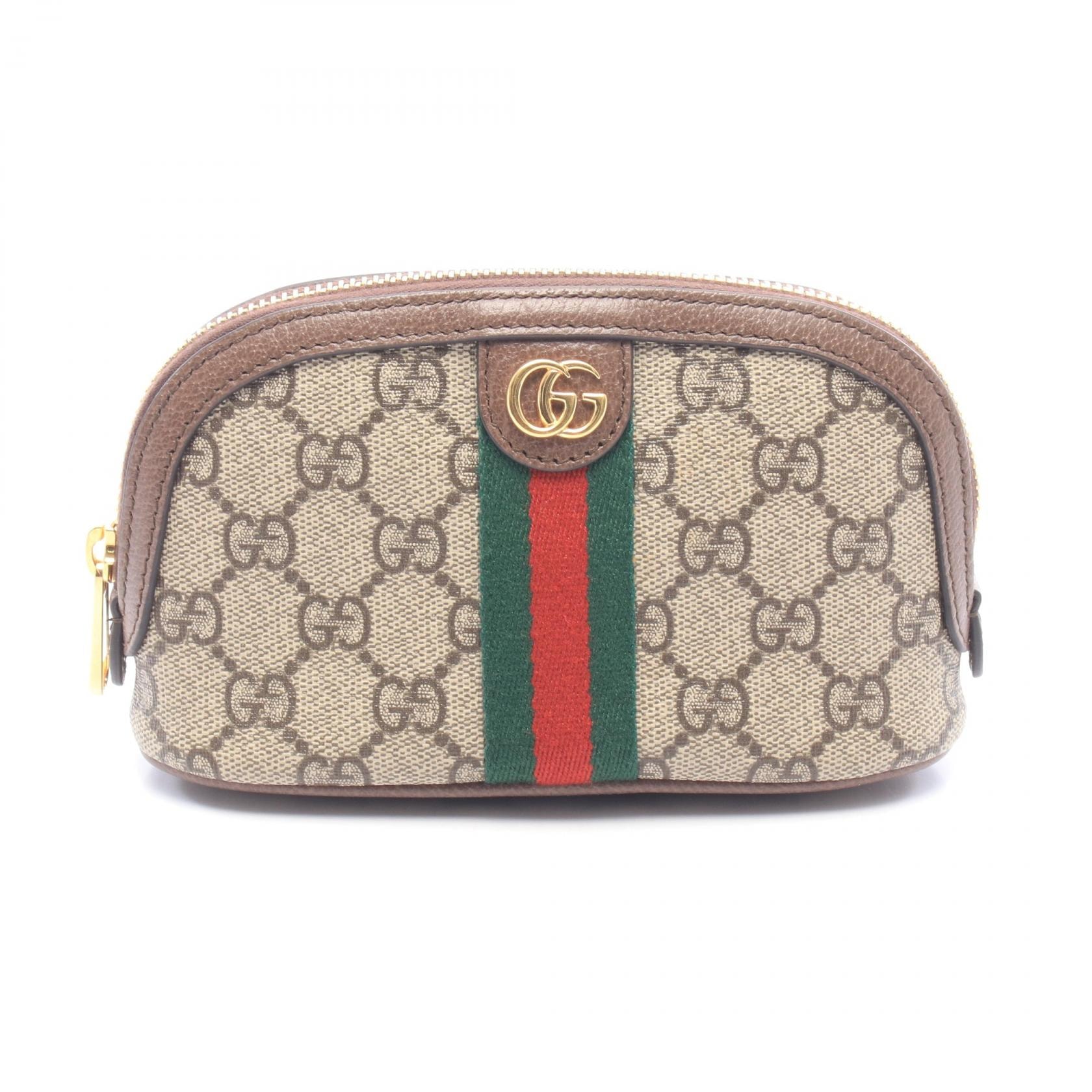 グッチ GUCCI オフィディア ミディアム コスメティック ケース GGスプリーム ポーチ バッグ レザー PVC レディース ベージュ系 / ブラウン系 / マルチカラー 625550 【中古】