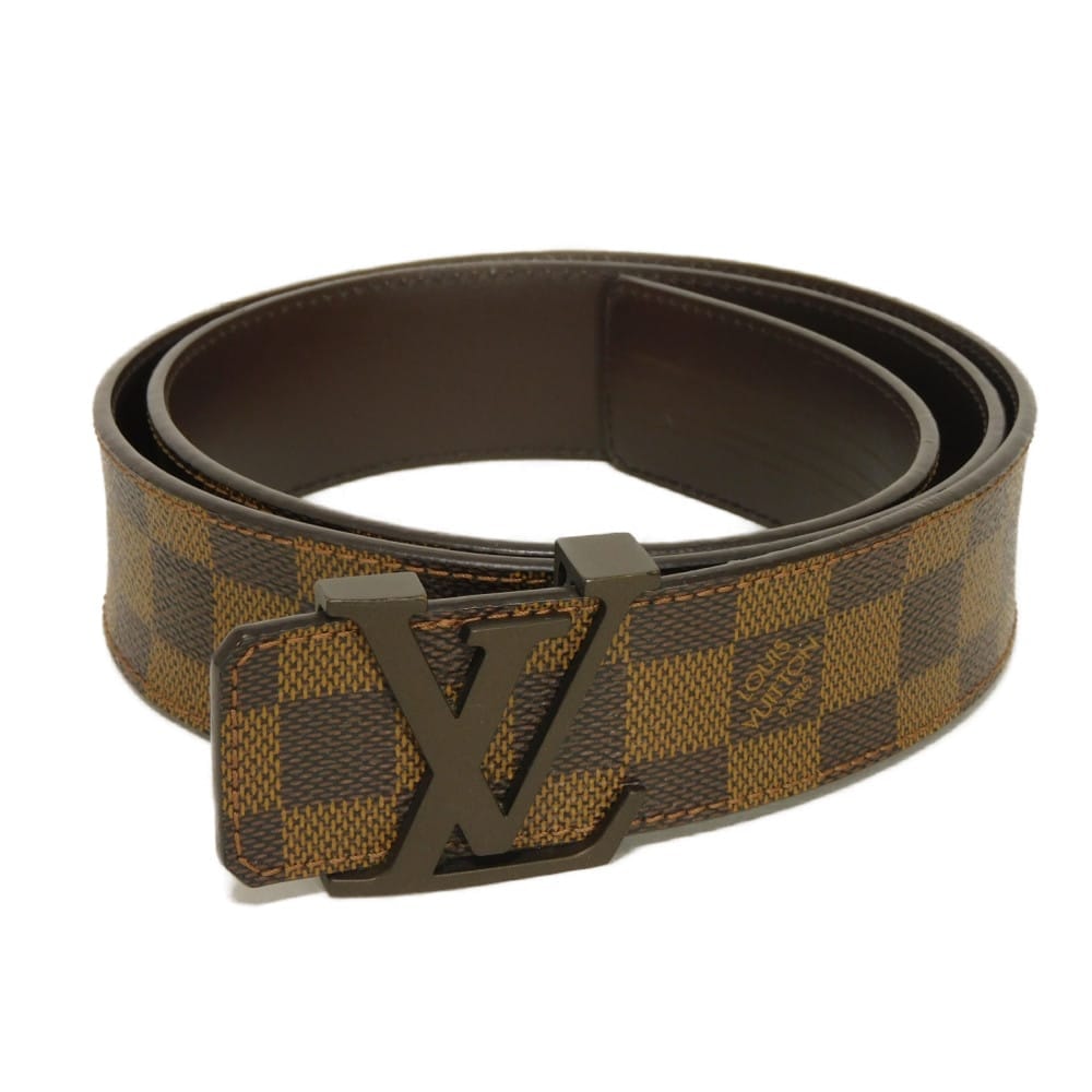 LOUIS VUITTON ルイ・ヴィトン サンチュール LV イニシャル 40MM 95/38 ロゴ LVサークル LVシグネチャー ブラウン ダミエ エベヌ ベルト M9807T