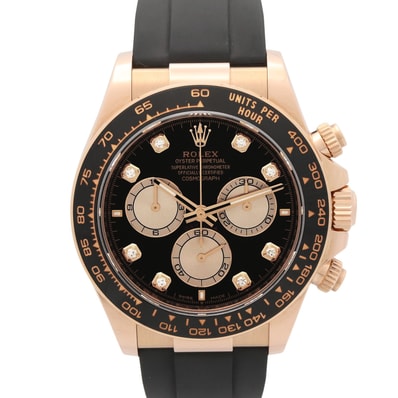 ロレックス ROLEX デイトナ 8Pダイヤ ランダム番 腕時計 時計 K18PG(ピンクゴールド) ラバーベルト ダイヤモンド メンズ ブラック系 サンダスト 126515LNG 【中古】