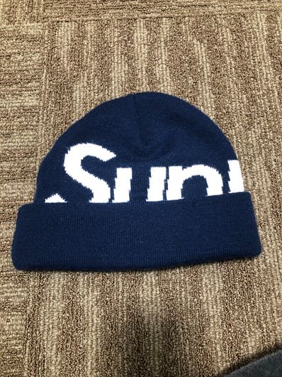 Supreme Big Logo Beanie "Navy"