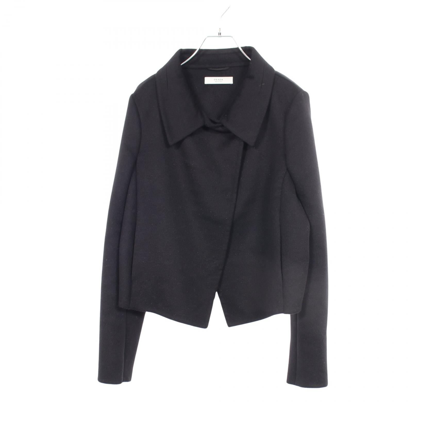 プラダ PRADA ショート 衣料品 アウター ウール アンゴラ / カシゴラ レディース ブラック系 P5632 【中古】