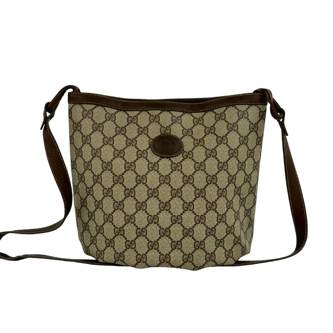 美品 GUCCI グッチ GG柄 PVC*レザー 295257 ショルダーバッグ