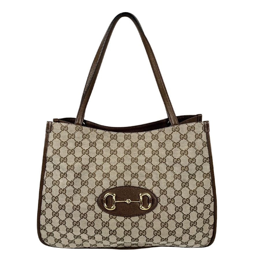 グッチ GUCCI ハンドバッグ ホースビット GGキャンバス/レザー ブラウン レディース 623694【中古】 z11171