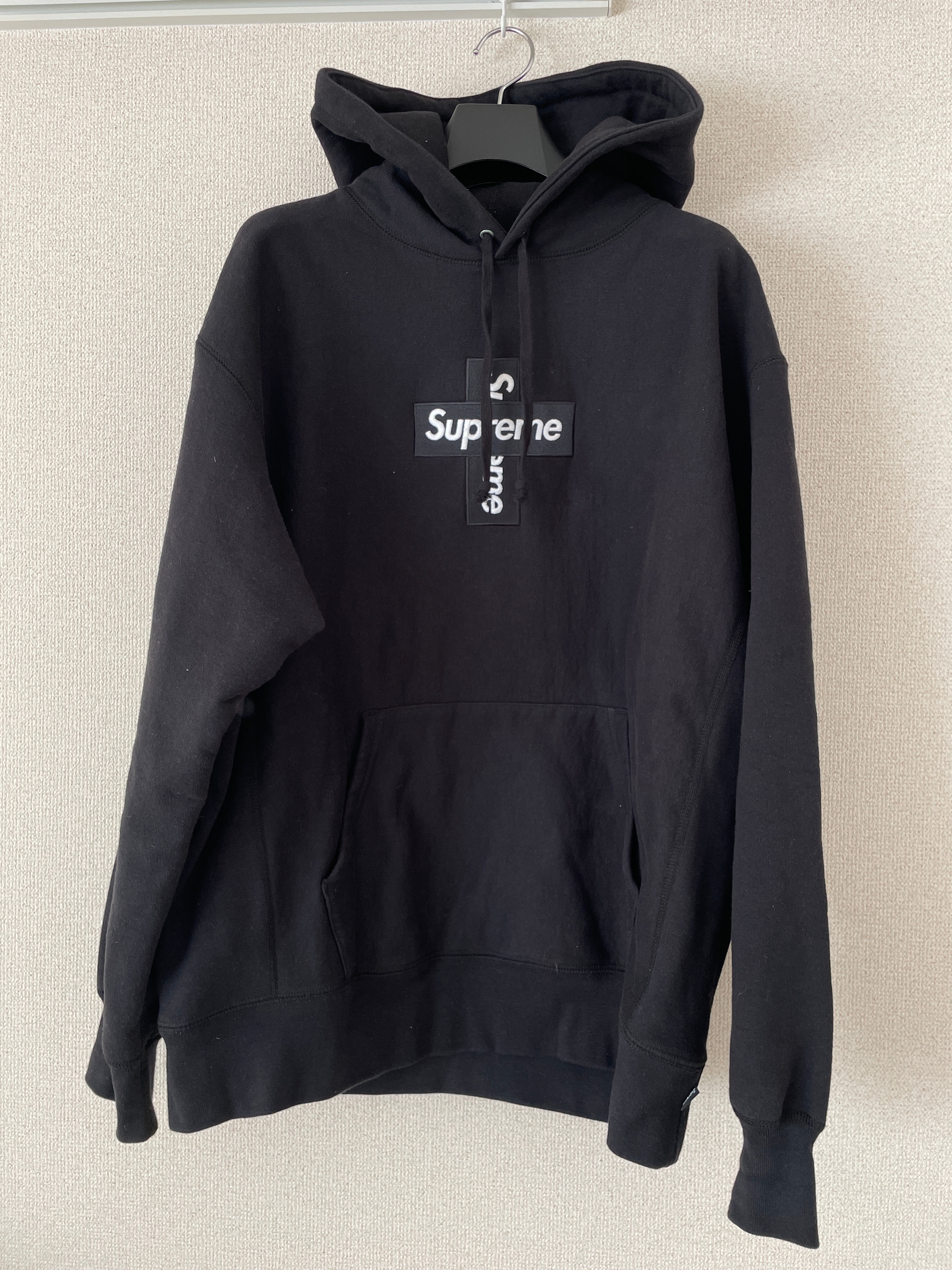 Supreme Cross Box Logo Hooded Sweatshirt "Black"