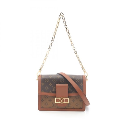 ルイ・ヴィトン LOUIS VUITTON ドーフィーヌMM ショルダーバッグ バッグ PVCコーティングキャンバス レザー モノグラム・リバース レディース ブラウン系 M44391 【中古】