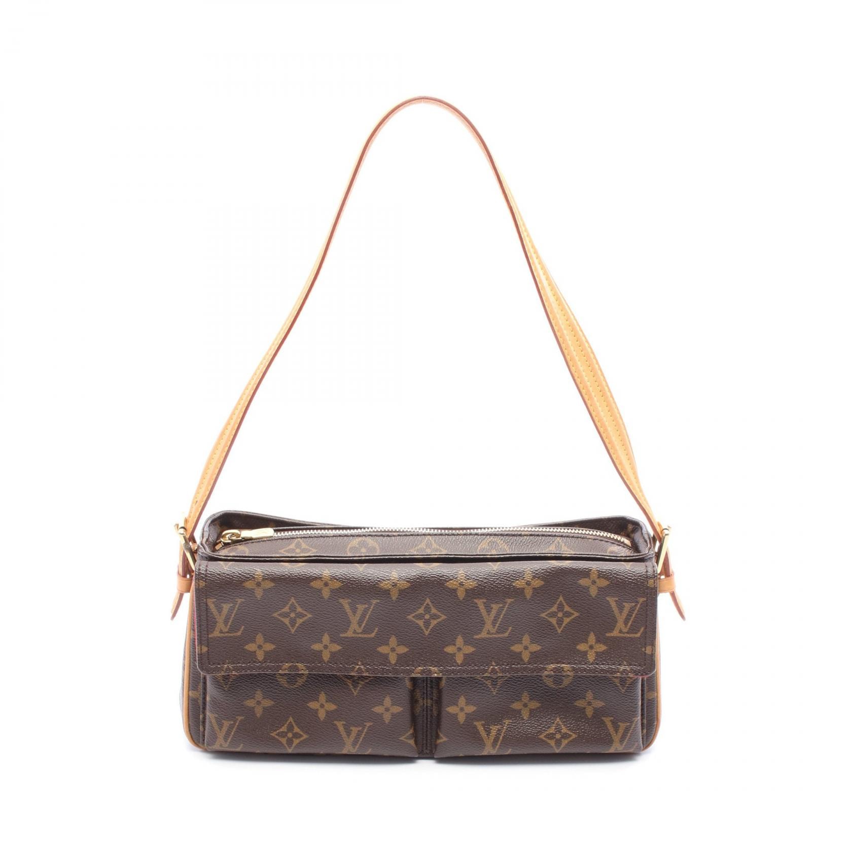 ルイ・ヴィトン LOUIS VUITTON ヴィバシテMM ショルダーバッグ バッグ PVCコーティングキャンバス レザー モノグラム レディース ブラウン系 M51164 【中古】