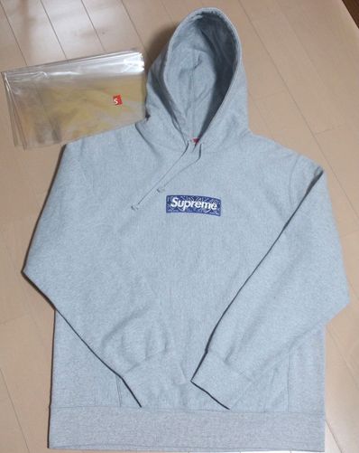Supreme Bandana Box Logo Hooded Sweatshirt "Grey"