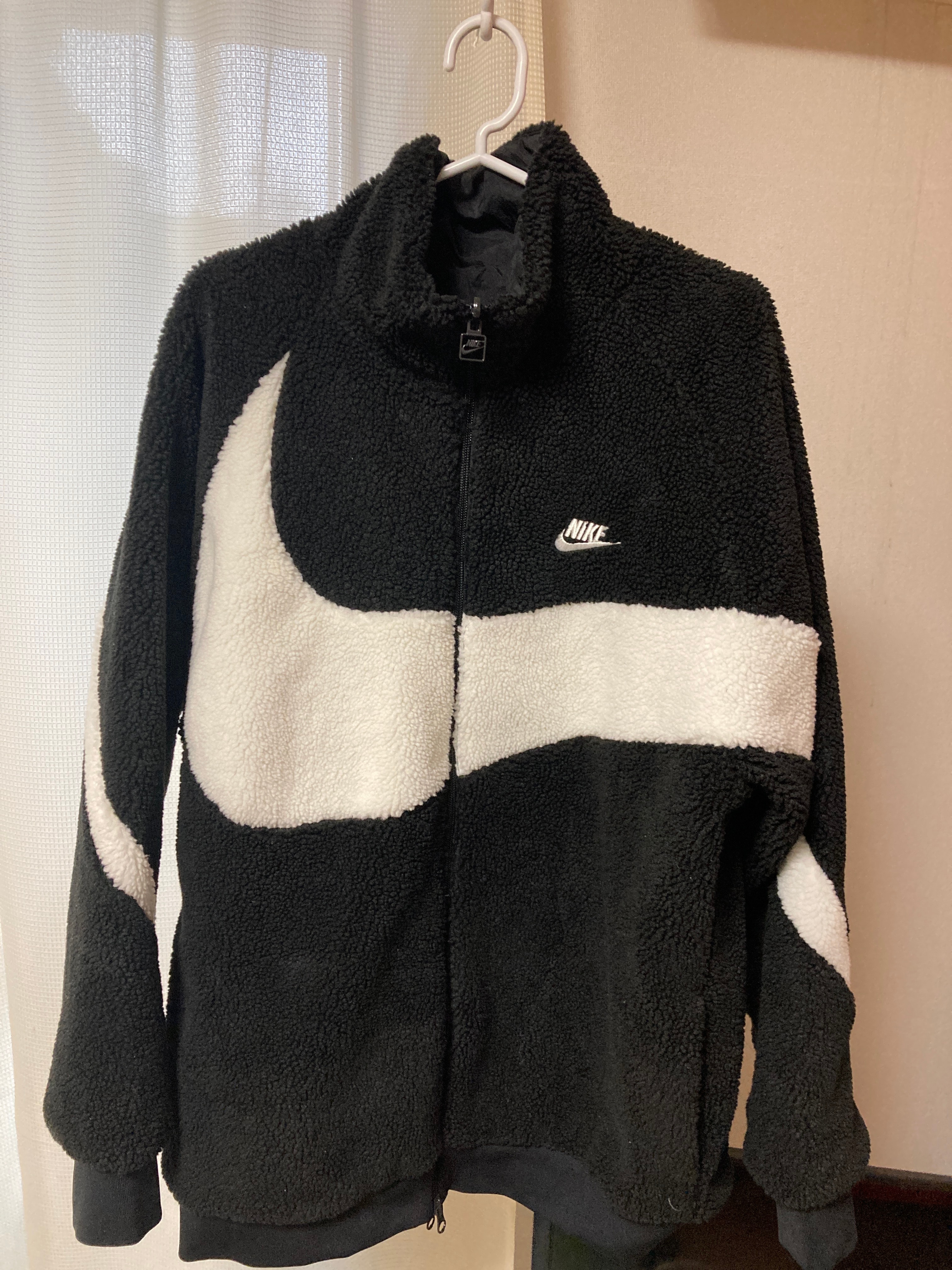 Nike Big Swoosh Reversible Boa Jacket "Black Sail"
