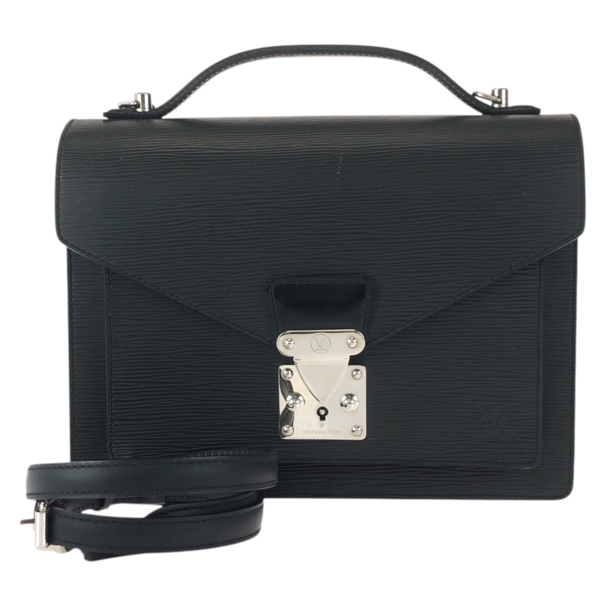 美品 LOUIS VUITTON ルイヴィトン エピ モンソー 2way ブラック 黒 シルバー金具 レザー ハンドバッグ ショルダーバッグ 601768 【中古】