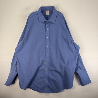 古着 ブルックスブラザーズ Brooks Brothers 長袖シャツ カフス XL ブルー系 無地 メンズ