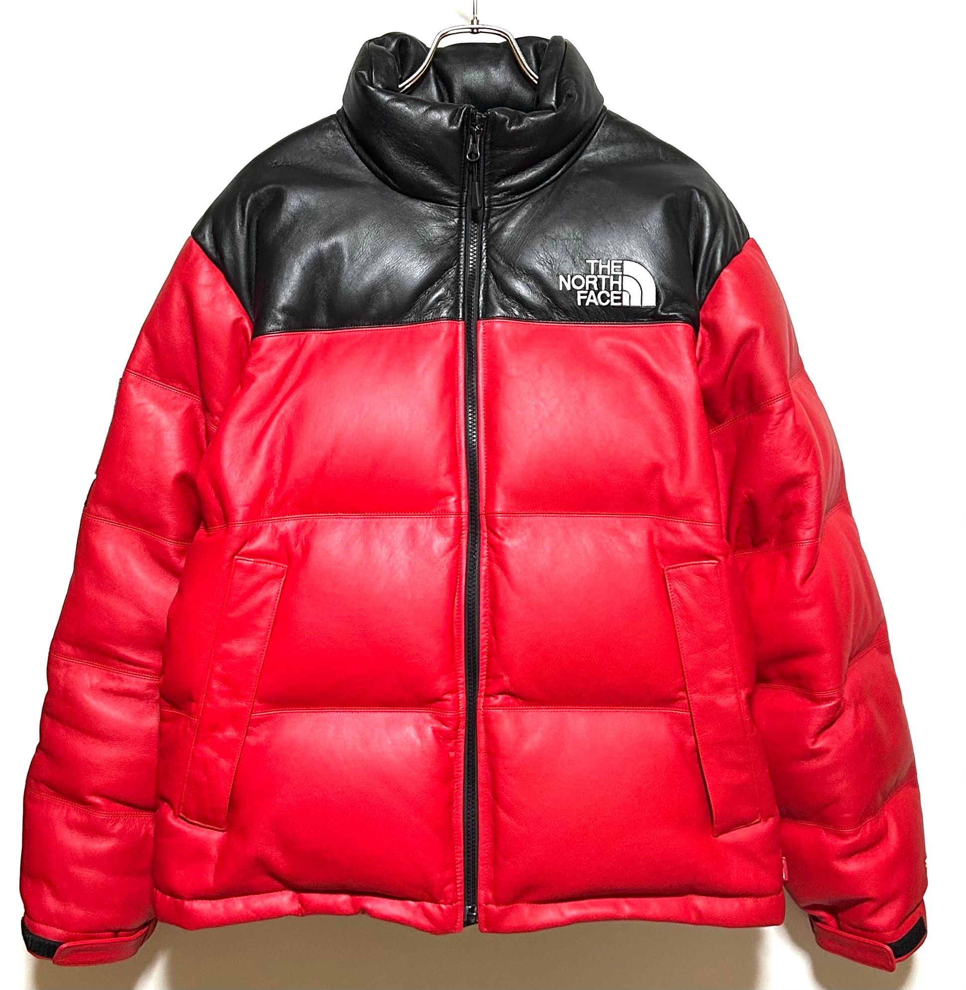 Supreme x The North Face Leather Nuptse Jacket "Red"