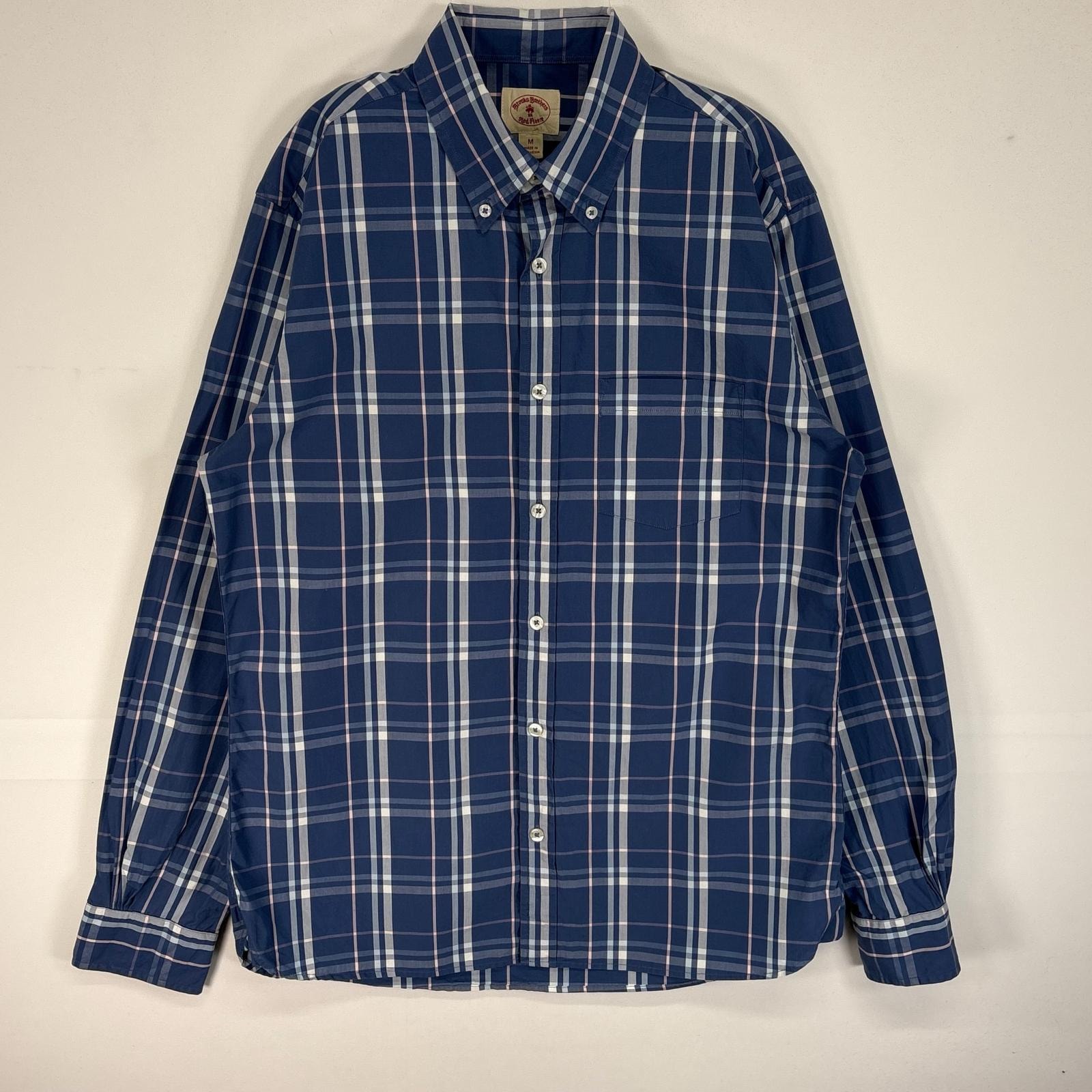 古着 ブルックスブラザーズ Brooks Brothers 長袖シャツ チェック 胸ポケ RED FLEECE M  ネイビー系 マルチカラー メンズ